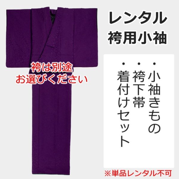 画像1: レンタル卒業袴用小袖：Chitraka＜チートラッカ＞プラム※単品レンタル不可 (1)