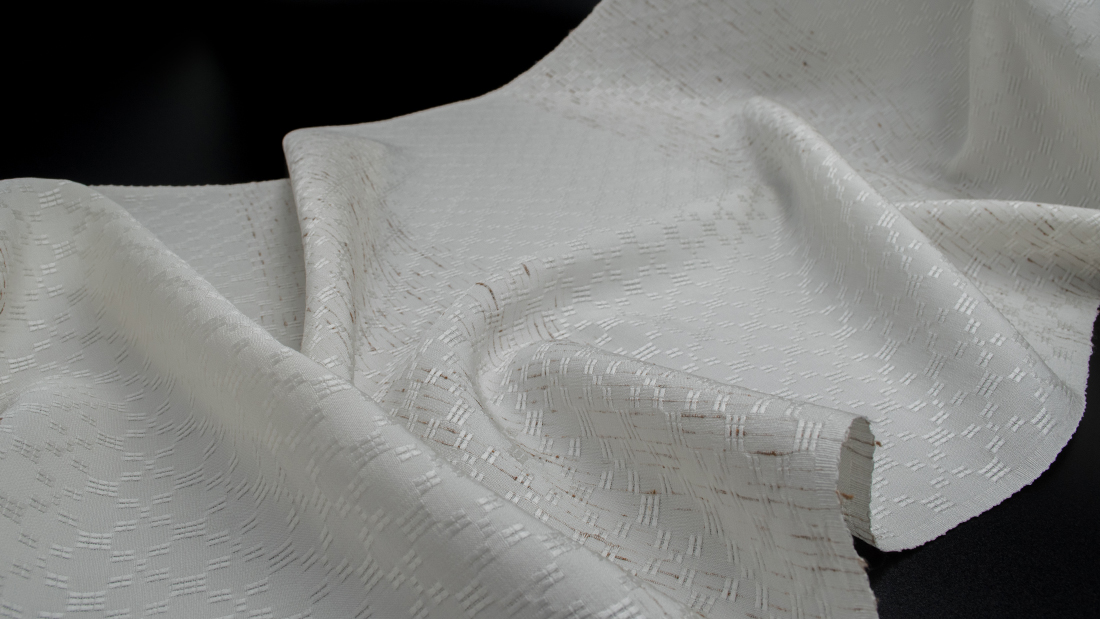 正絹白生地反物：紬ぜんまい 横段花織 - ろっこや webshop